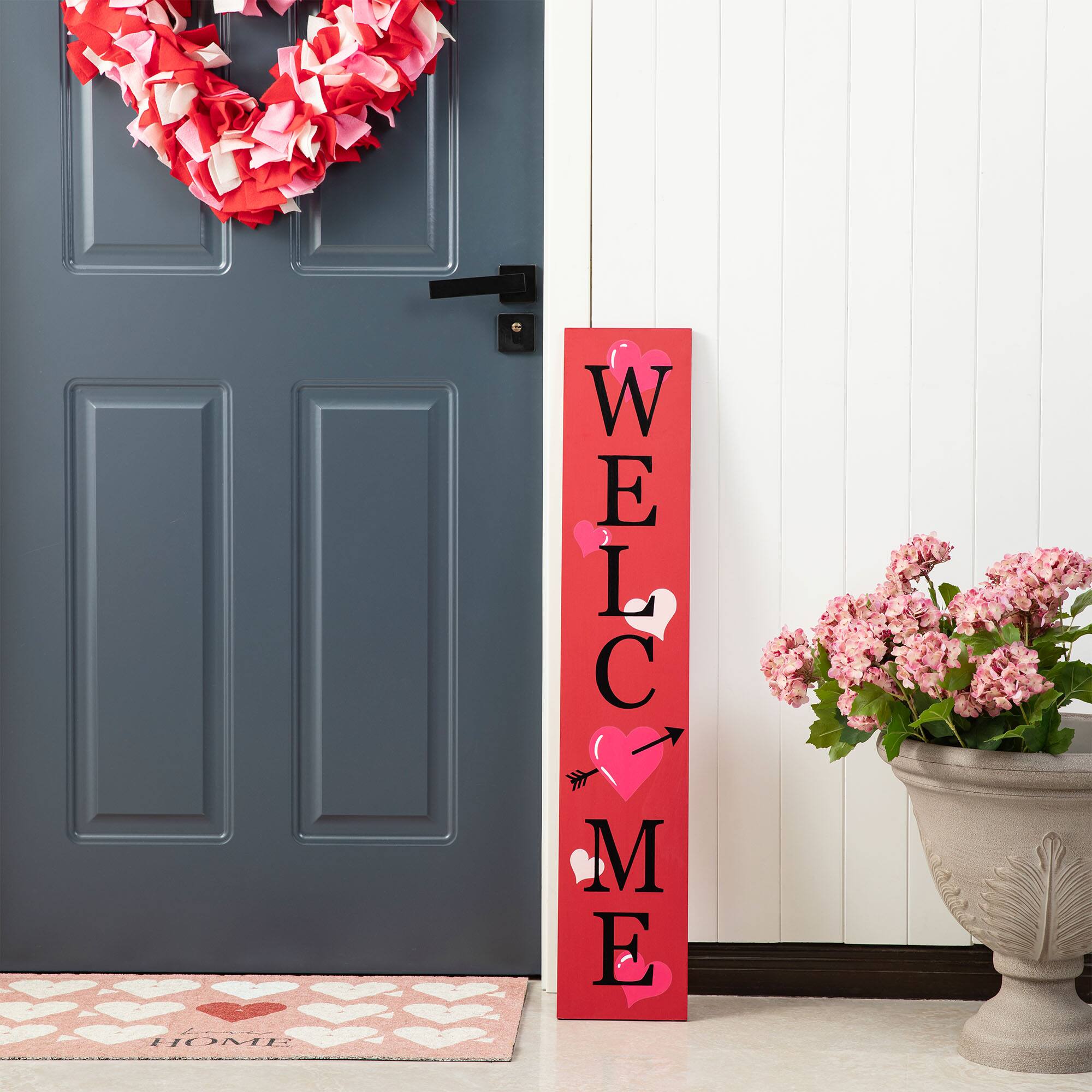 Glitzhome® 36" Valentine's Wooden Welcome Porch Sign